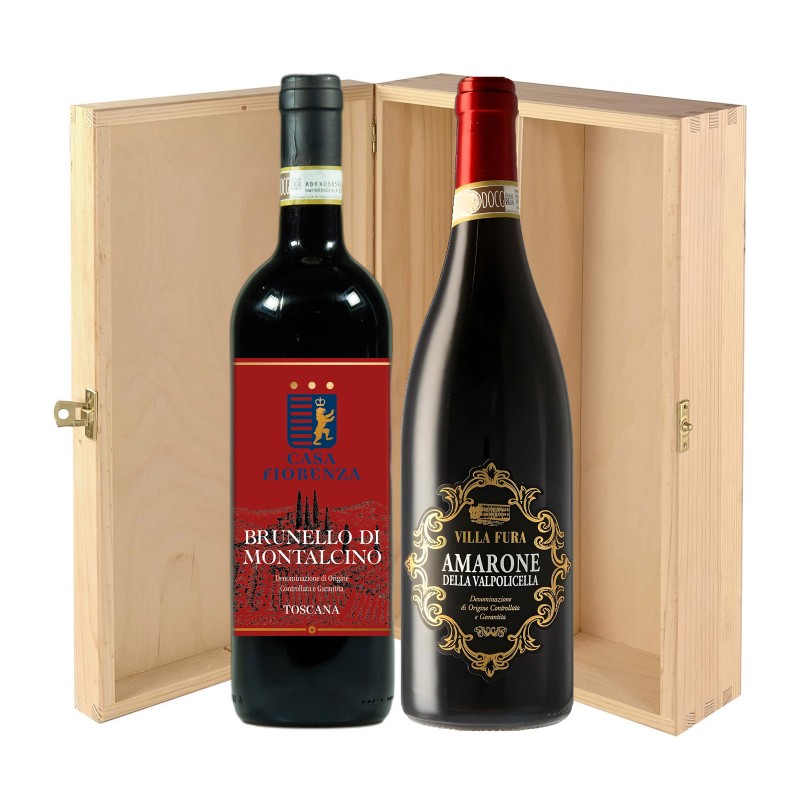 Amarone e Brunello - Villa Fura e Casa Fiorenza [2 bott. in Cassetta di Legno]