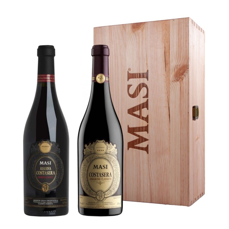 Box Degustazione Amarone della Valpolicella Classico DOCG Costasera 2020 + Riserva 2019 -  Masi [Cassetta in legno 2 bt]