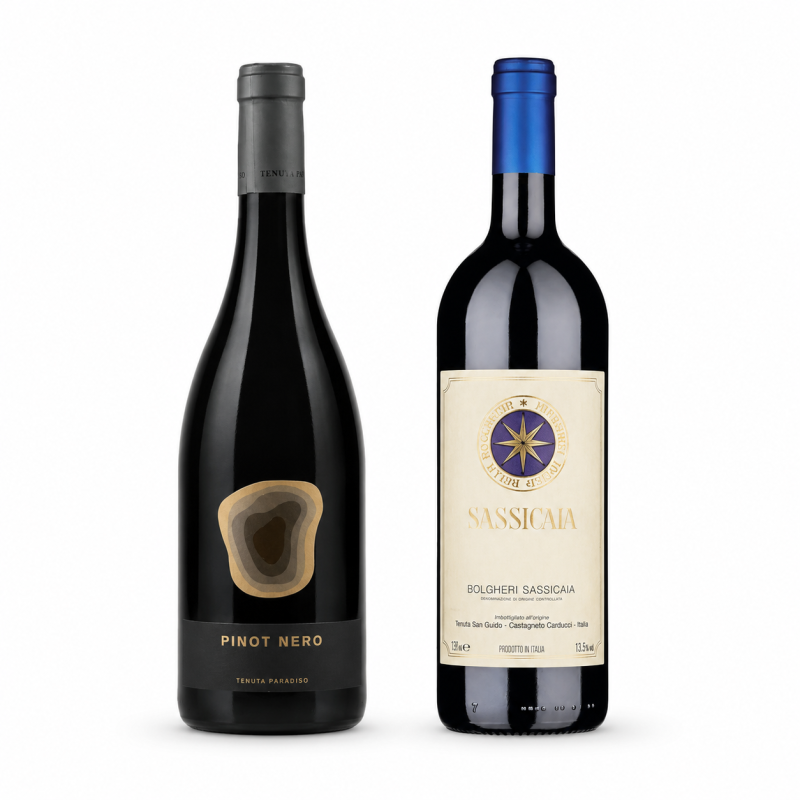 Box Grandi Rossi Sassicaia 2023 + Pinot Nero 2022 [2 bot]