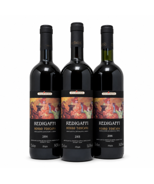 Verticale Merlot Toscana IGT Redigaffi 2004, 2005, 2006 - Tua Rita