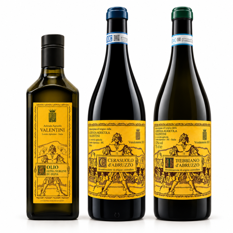Wine and Olive Oil Tasting Box - Valentini [3 bottles] *Pre-Order*